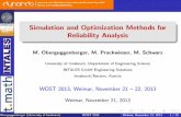 Simulation and Optimization Methods for Reliability Analysis · Simulation and Optimization Methods for Reliability Analysis M. Oberguggenberger, M. Prackwieser, M. Schwarz University