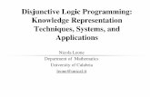 Disjunctive Logic Programming: Knowledge Representation ...rosati/krst-1718/ASP.pdf · Disjunctive Logic Programming (DLP) Simple, yet powerful KR formalism Widely used in AI Incomplete