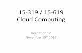 15-319 / 15-619 Cloud Computing - cs.cmu.edumsakr/15619-f16/recitations/F16_Recitation12.pdf · –Run spark jobs against streaming data • MLlib –Machine learning library •