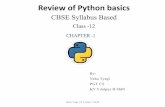 CBSE Syllabus Based - pythontrends.files.wordpress.com · Review of Python basics CBSE Syllabus Based Class -12 By- Neha Tyagi PGT CS KV 5 Jaipur II Shift Neha Tyagi, KV 5 Jaipur