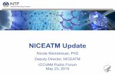 NICEATM Update - ntp.niehs.nih.gov · 23.05.2019 · – • Manuscript submitted to Journal of Cheminformatics • New chemicals can be predicted using OPERA (with applicability