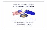 STATE OF NEVADA ECONOMIC FORUM Forum/REPORT... · state of nevada economic forum forecast of future state revenues december 3, 2014