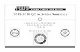 2015-2016 QC Activities Summary - University of Miami · 7/27/2016 STEVEN PEACE, CTR 1 2015-2016 QC Activities Summary. Presentation Outline 2 FCDS Data Quality Program FCDS 2015