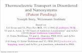 Thermoelectric Transport in Disordered and Nanosystems ...iramis.cea.fr/meetings/nanoctm/talks/Imry.pdf · Thermoelectric Transport in Disordered and Nanosystems (Patent Pending)