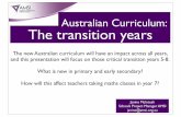 Australian Curriculum: The transition years - UOWweb/@inf/@math/documents/... · The transition years The new Australian curriculum will have an impact across all years, and this
