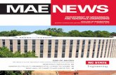 MAE NEWS - Mechanical and Aerospace Engineering · MAE NEWS | 01. DEAR FRIENDS AND ALUMNI, Greetings from your home department at NC State! This has been a very successful year in