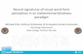 Neural signatures of visual word form perception in an ... files/Pitts... · Neural signatures of visual word form perception in an inattentional blindness paradigm Michael Pitts,
