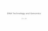 Lecture 2 DNA Technology and Genomics fileGenecengineering • Genecengineering:$the$directmanipulaon$of$ genes$for$“prac8cal”$purposes$ • When$genes$from$two$diﬀerentsources$are$