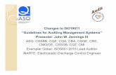 Changes to ISO19011 - asqdallas.org · ISO19011 “Guidelines for auditing management systems” Initial Presented 9-10-2013 2 ABSTRACT ISO 19011, provides guidance on the management