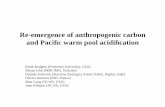 Re-emergence of anthropogenic carbon and Paciﬁc warm pool ... · Re-emergence of anthropogenic carbon and Paciﬁc warm pool acidiﬁcation! Keith Rodgers (Princeton University,