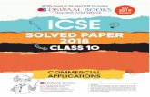 LEARNING MADE SIMPLE Exam ICSE - oswaalbooks.com · ICSE Solved Paper, 2018 Class-X Commercial Applications (Maximum Marks : 80) (Time allowed : Two hours) Answers to this Paper must