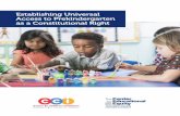 Establishing Universal Access to Prekindergarten as a ... · to early education, fall short of meeting that goal. High-quality pre-K must be considered integral and essential to upholding