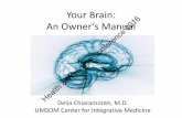 Brain Health: An Owner’s Manual - cim.umaryland.edu · Your Brain: An Owner’s Manual Delia Chiaramonte, M.D. UMSOM Center for Integrative Medicine . Health & Wellness Conference