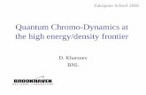 Quantum Chromo-Dynamics at the high energy/density frontierth- · • Quantum Chromo-Dynamics - the theory of strong interactions • QCD at high energies • QCD at high temperatures