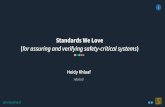 Standards We Love for assuring and verifying safety ... · Evaluating, designing, specifying, and verifying safety-critical systems Safety & Security Assessments Carrying out safety
