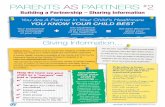Building a Partnership – Sharing Informationfcrc.albertahealthservices.ca/family/pfcc/documents/tip-sheet-2.pdf · Building a Partnership – Sharing Information Your experience