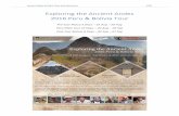 Exploring the Ancient Andes 2016 Peru & Bolivia Tour · Ancient Origins & Paititi Tours and Adventures 2016 4 Tour Summary Pre‐tour Nazca 5 days / 4 nights August 15 – August