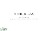 HTML & CSS - jonbell.net · HTML History • 1995: HTML 2.0. Published as standard with RFC 1866 • 1997: HTML 4.0 Standardized most modern HTML element w/ W3C recommendation •