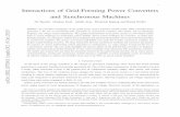 Interactions of Grid-Forming Power Converters and ... · forming converters as well as synchronous machines. We provide a performance comparison that accounts for the interactions