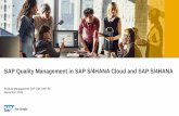 SAP Quality Management in SAP S/4HANA Cloud and SAP S/4HANA · Planning Document Management Complaint Management Analytics Product Development Quality Inspection • Master data management