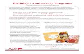Birthday / Anniversary Programs · or during your Anniversary month getting a free “gift” when you purchase over $500 at a noted jewelry store. 3) Birthday/Anniversary programs