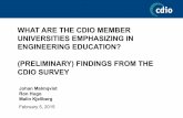 WHAT ARE THE CDIO MEMBER UNIVERSITIES EMPHASIZING IN ... · UNIVERSITIES EMPHASIZING IN ENGINEERING EDUCATION? (PRELIMINARY) FINDINGS FROM THE CDIO SURVEY Johan Malmqvist Ron Hugo