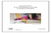 Distributed Learning Standards - British Columbia Standards for K-12 Distributed Learning in British