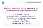 Fuzzy Logic and Fuzzy Systems –X: Relationship and Membership · 1 Fuzzy Logic and Fuzzy Systems –X: Relationship and Membership 1 Khurshid Ahmad, Professor of Computer Science,
