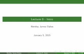 Lecture 0 - Intro - cs.mcgill.ca fileLecture 0 - Intro Bentley James Oakes January 5, 2015 Bentley James Oakes Lecture 0 - Intro January 5, 2015 1 / 12. Introduction Welcome to COMP