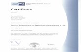 Certificate - groller.de Master of Technical...examination for recognition as Certified Master of Technical Management (CCI) of 22nd November 2004 iBundesgesetzblatt" [Federal Law