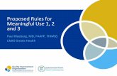 Proposed Rules for Meaningful Use 1, 2 and 3 · X 2 X X 2 X X * Still considered doing stage 2 even if they did stage 1 . 8 Reporting Periods •2015 –Hospitals Starting in 2015