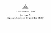 Lecture 7: Bipolar Junction Transistor (BJT)mct.asu.edu.eg/uploads/1/4/0/8/14081679/ece142_l7_l8_bjt_large_signal... · BJT in Saturation Region – Example 2 In the CE Transistor