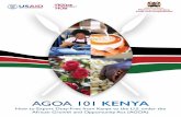 from Kenya to the U.S.A. - agoa.info · General AGOA Export Procedures for Kenya Introduction To be able to export products duty-free under AGOA, potential exporters must complete