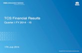 TCS Financial Results - tcs.com · A leading Nordics based Operator selected TCS as its partner to modernize and simplify the fixed network operations in a multi year contract. A