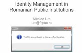 Identity Management in Romanian Public Institutions Management in... · MINISTERUL COMUNICATIILOR SOCIETÅTII INFORMATIONALE TRANSPARENTA DECIZIONALA de MEDIA PROIECTE SOCIETATEA