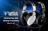 Q4 & Full Year 2018 Earnings PresentationSite/Presentation/HEAR_Q4... · NA/Europe PC Keyboards & Mice NA/Europe s ers Directly Accelerate Access To ~$1.8B of TAM Prior Turtle Beach