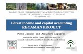 Forest income and capital accounting RECAMAN ... · 12-15 September, 2011 Forest income and capital accounting RECAMAN PROJECTRECAMAN PROJECT Pbl C dAlj d C óPablo Campos and Alejandro