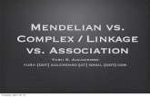 Mendelian vs. Complex / Linkage vs. Associationyurii/courses/2013.04_Oporto/Mendelian vs...Mendelian vs. Complex / Linkage vs. Association Yurii S. Aulchenko yurii [dot] aulchenko