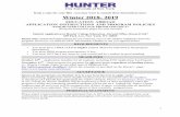 Winter 2018- 2019 - hunter.cuny.edu · • Insurance - I understand that Hunter College will provide me with health and emergency evacuation insurance on all Hunter’s Winter Intersession