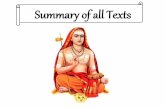Summary of Texts - vedantastudents.com · 7. Naishkarmya Siddhi Sureshvaracharya 423 50 8. Aparoksha Anubuti Adi Sankaracharya 144 81 9. Drg Drsya Viveka Adi Sankaracharya 46 115