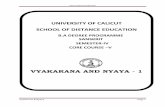UNIVERSITY OF CALICUT SCHOOL OF DISTANCE EDUCATION14.139.185.6/website/SDE/ex5948.pdfSchool of Distance Education Vyakarana & Nyaya Page 1 UNIVERSITY OF CALICUT SCHOOL OF DISTANCE