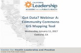 Got Data? Webinar A: Community Commons GIS Mapping Toolhealthleadership.org/sites/default/files/presentations/Got Data_Comm...presenting and framing data to make powerful statements