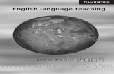 English language teaching - Assetsassets.cambridge.org/052196/1173/full_version/0521961173_pub.pdf · International Standard Book Numbers should be quoted when ordering. Please include
