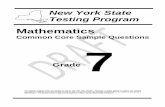 Math Common Core Sample Questions - Grade 7 · Grade 7 Mathematics 7 Common Core Sample Questions Rationale: 12 7 1 or an equivalent answer is correct. The student may choose to convert