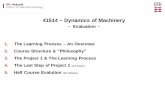 41514 – Dynamics of Machinery - Lecture 7.pdf · 41514 – Dynamics of Machinery – Evaluation – 1. The Learning Process – An Overview 2. Course Structure & “Philosophy”