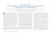 Program Profile Empathic Disclosure of Adverse Events to ... · scenario or teaching film viewed by workshop participants. In the simu-lations attendees assume the roles of hospital