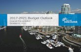 2017-2021 Budget Outlook - Vancouver · • Enhancing the City’s vibrancy, affordability and livability • Maintaining the City’s financial health and enhancing operational effectiveness