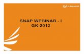 SNAP WEBINAR - I GK-2012 2012 GK Session... · in English is equal to one mark in GK.” • Most of the candidates prepare intensively for QA and English but give less time to GK.