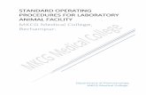 Standard Operating Procedures for LABORATORY ANIMAL … · STANDARD OPERATING PROCEDURES FOR LABORATORY ANIMAL FACILITY MKCG Medical College, Berhampur. 1 GOALS The goal of these