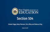 Section 504 - wvde.state.wv.uswvde.state.wv.us/osp/Section504andmedicaldisabilitiesCASEFall2017.pdf · Section 504 •Section 504 is a civil rights law that prohibits discrimination